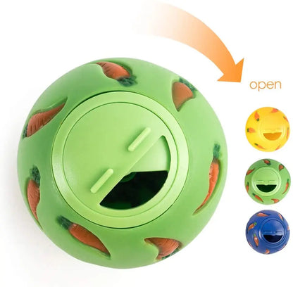 1pcs Rabbit Treat Ball Pet Slow Feeder Interactive Bunny Toy Snack Toy Ball Bite Resistant Feeding Toys Ferret Kitty Hamster Toy